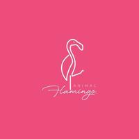 linha do lago flamingo vetor de design de logotipo moderno mínimo