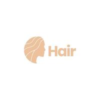 cabeça estética cabelo feminino vetor de design de logotipo mínimo