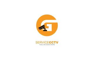 g logotipo cctv para identidade. ilustração vetorial de modelo de segurança para sua marca. vetor