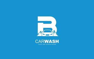 b logo carwash para identidade. ilustração vetorial de modelo de carro para sua marca. vetor