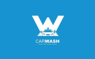 w logo carwash para identidade. ilustração vetorial de modelo de carro para sua marca. vetor