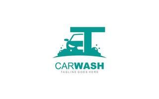 t logo carwash para identidade. ilustração vetorial de modelo de carro para sua marca. vetor