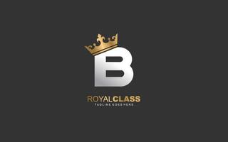 b logo king and crown company. ilustração vetorial de modelo de carta para sua marca. vetor