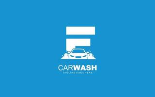 f logo carwash para identidade. ilustração vetorial de modelo de carro para sua marca. vetor