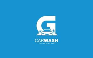 g logo carwash para identidade. ilustração vetorial de modelo de carro para sua marca. vetor