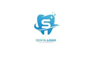 s logo dentista para empresa de branding. carta modelo ilustração vetorial para sua marca. vetor