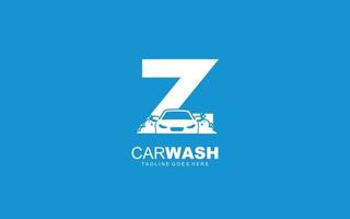 z logo carwash para identidade. ilustração vetorial de modelo de carro para sua marca. vetor