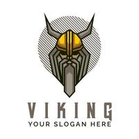 ilustração de modelo de design de logotipo de velho viking vetor