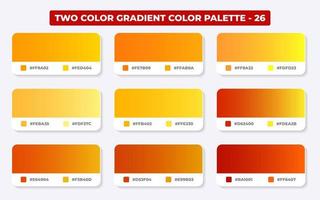 paleta de cores gradiente com códigos de cores em rgb ou hex, catálogo, cores da moda, amostras de gradiente definir ilustração vetorial, guias de cores vetor