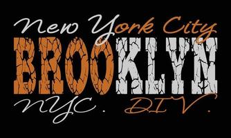 ilustração de t-shirt de nova york city brooklyn nyc e design colorido. vetor