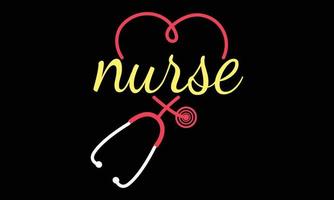 vetor de t-shirt do dia da enfermeira e design de ilustração. t-shirt motivacional do dia da enfermeira crianças criativas e ilustração vetorial do tema do dia da enfermeira.