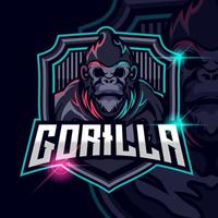 modelo de logotipo gorila esport vetor