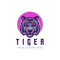 ilustração em vetor de design de logotipo de cabeça de tigre com raiva em estilo moderno