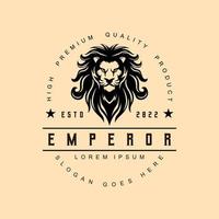 design de logotipo de vetor de leão em modelo de logotipo de estilo vintage