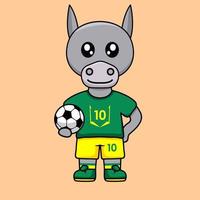 ilustração vetorial do personagem animal vestindo uma camisa de futebol na copa do mundo vetor