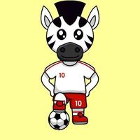 ilustração vetorial do personagem animal vestindo uma camisa de futebol na copa do mundo vetor