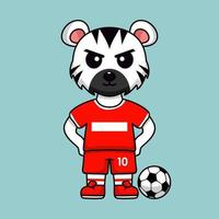 ilustração vetorial do personagem animal vestindo uma camisa de futebol na copa do mundo vetor