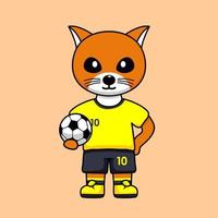 ilustração vetorial do personagem animal vestindo uma camisa de futebol na copa do mundo vetor