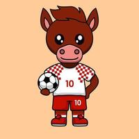 ilustração vetorial do personagem animal vestindo uma camisa de futebol na copa do mundo vetor