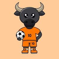 ilustração vetorial do personagem animal vestindo uma camisa de futebol na copa do mundo vetor