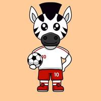 ilustração vetorial do personagem animal vestindo uma camisa de futebol na copa do mundo vetor