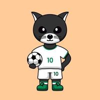 ilustração vetorial do personagem animal vestindo uma camisa de futebol na copa do mundo vetor