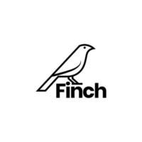 vetor de design de logotipo minimalista moderno pássaro tentilhão