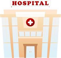 conceito médico com edifício hospitalar em estilo cartoon vetor