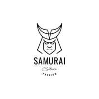 vetor de design de logotipo de cara de susto de cultura samurai