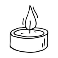 vela de aroma ardente. ilustração de doodle único. clipart desenhado à mão para cartão, logotipo, design vetor