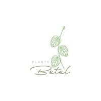 planta de flor estética linhas de betel vetor de design de logotipo minimalista