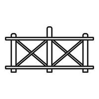 ícone de cerca de madeira, estilo de estrutura de tópicos vetor