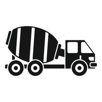 ícone do caminhão betoneira, estilo simples vetor