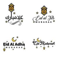 4 melhores vetores feliz eid em estilo de caligrafia árabe especialmente para celebrações eid e cumprimentando pessoas