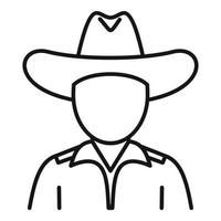 ícone de cowboy, estilo de estrutura de tópicos vetor