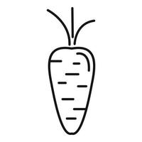 ícone de cenoura fresca, estilo de estrutura de tópicos vetor