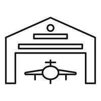 ícone de estacionamento de hangar, estilo de estrutura de tópicos vetor