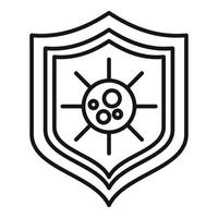 ícone de escudo de risco biológico, estilo de estrutura de tópicos vetor