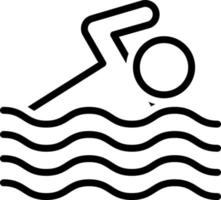 ícone de linha para nadar vetor