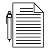ícone de documentos em papel, estilo de estrutura de tópicos vetor
