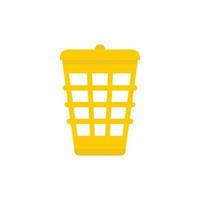ícone de cesto de lixo amarelo, estilo simples vetor