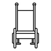 ícone de cadeira de rodas vista frontal, estilo de estrutura de tópicos vetor