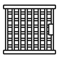 ícone do portão da barra da prisão, estilo do contorno vetor