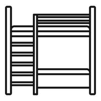 ícone de cama de beliche de móveis, estilo de estrutura de tópicos vetor