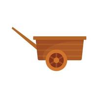 ícone de carrinho de mão de madeira, estilo simples vetor