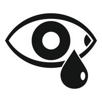 ícone de olho chorando de estresse, estilo simples vetor