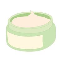 ícone de recipiente de creme facial cosmético, estilo cartoon vetor