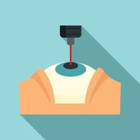 ícone de exame oftalmológico a laser, estilo simples vetor