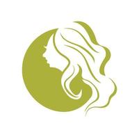 vetor de logotipo de ícone de mulher de estilo de cabelo