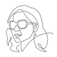 mulheres minimalistas de linha abstrata moderna enfrentam. arte de linha desenhada à mão vetorial, rosto de mulher, conceito de moda de linha contínua. retrato feminino vetor